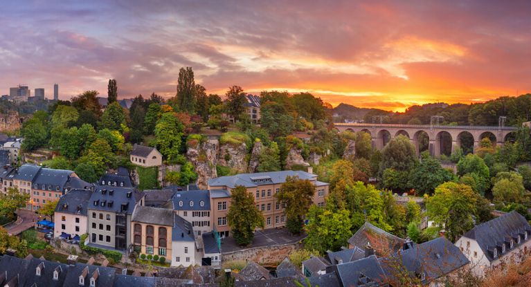 Luftaufnahme der Innenstadt von Luxemburg