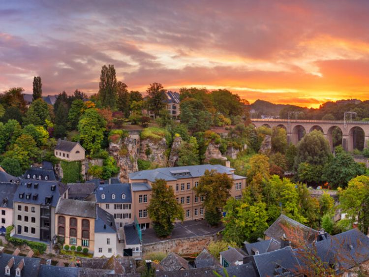 Luftaufnahme der Innenstadt von Luxemburg